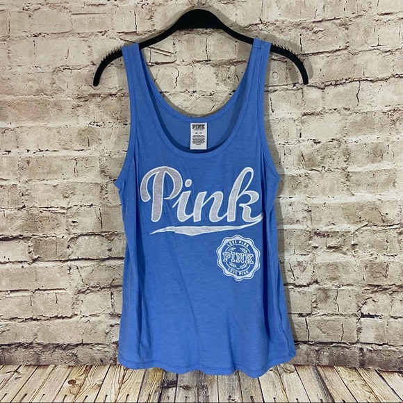 PINK Victoria's Secret Tops - Victoria’s Secret Pink blue tank top size XS